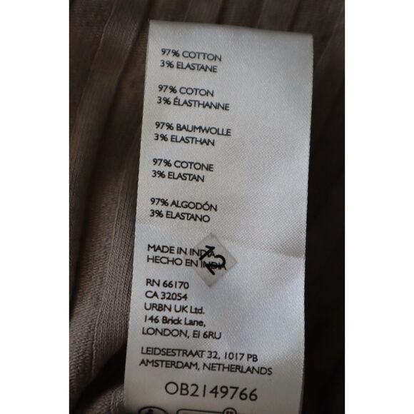 Free People OB2149766 Women's Sz S Fallen Rock/Taupe Tilly Ribbed Knit L/S Top - Picture 4 of 6